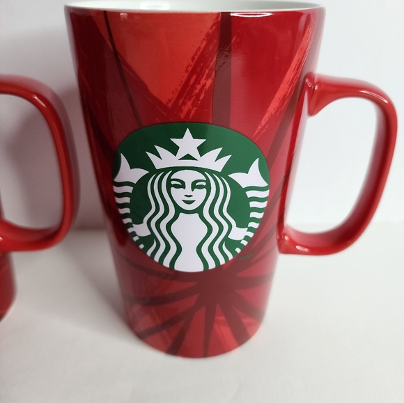 Starbucks Siren logo Christmas ceramic coffee mugs 16oz - Picture 3 of 11